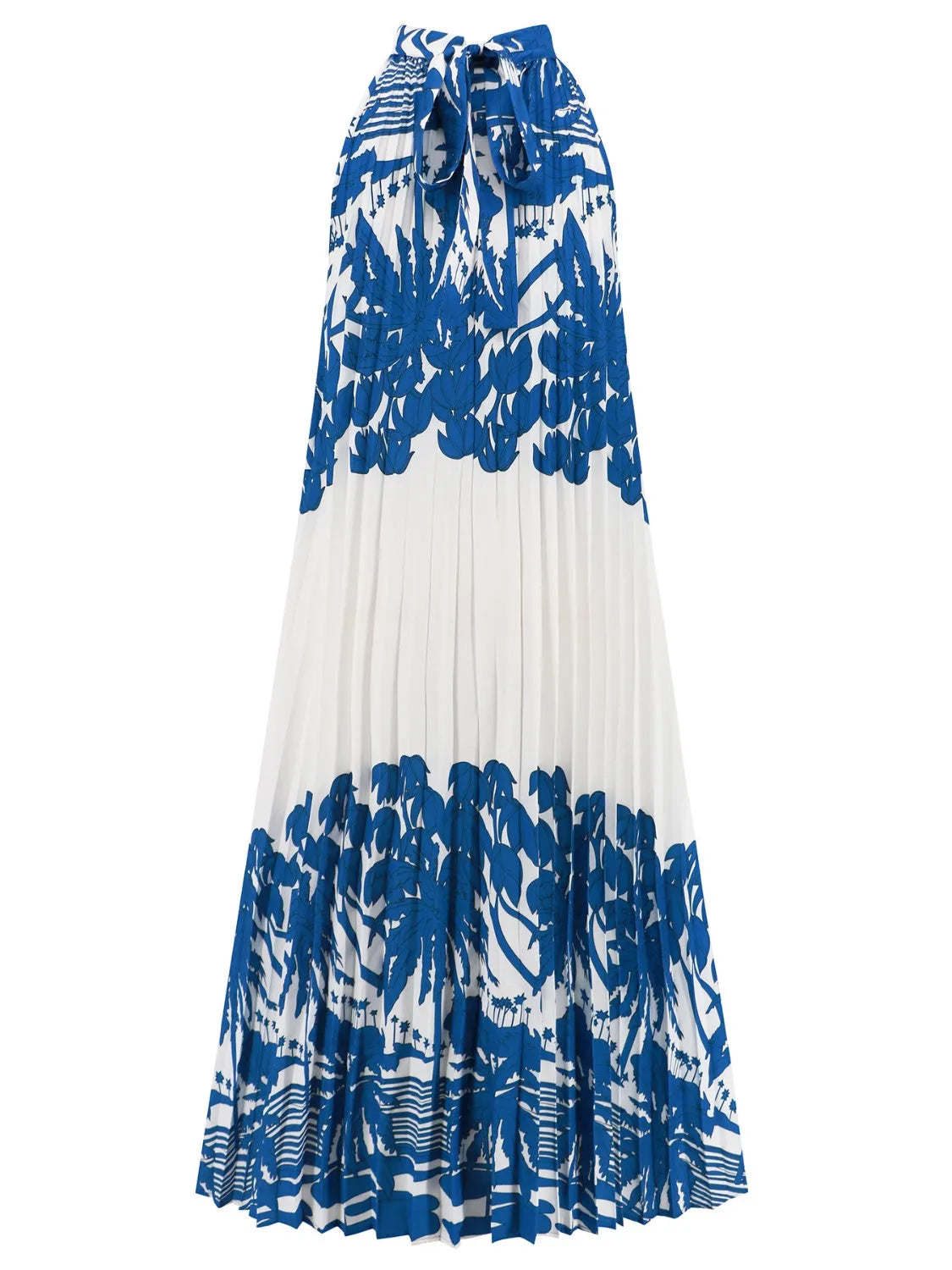 Tied Printed Sleeveless Midi Dress - Wellen Fashion