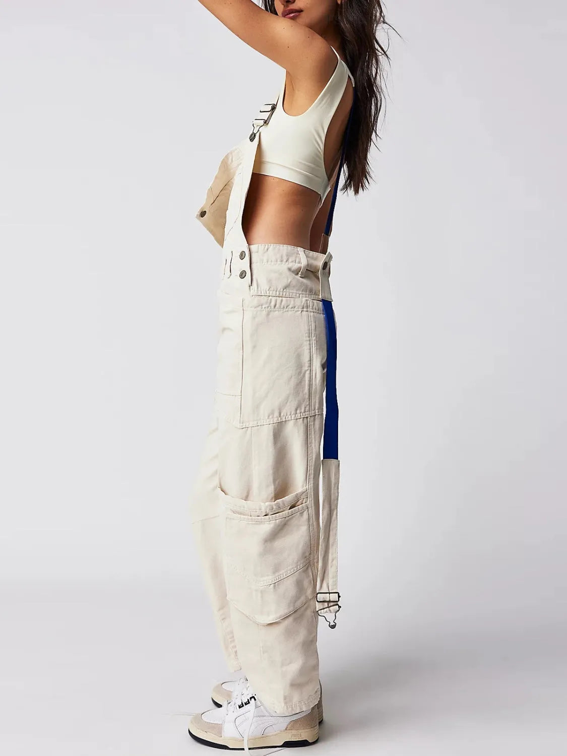 Pocketed Wide Strap Denim Overalls - Wellen Fashion