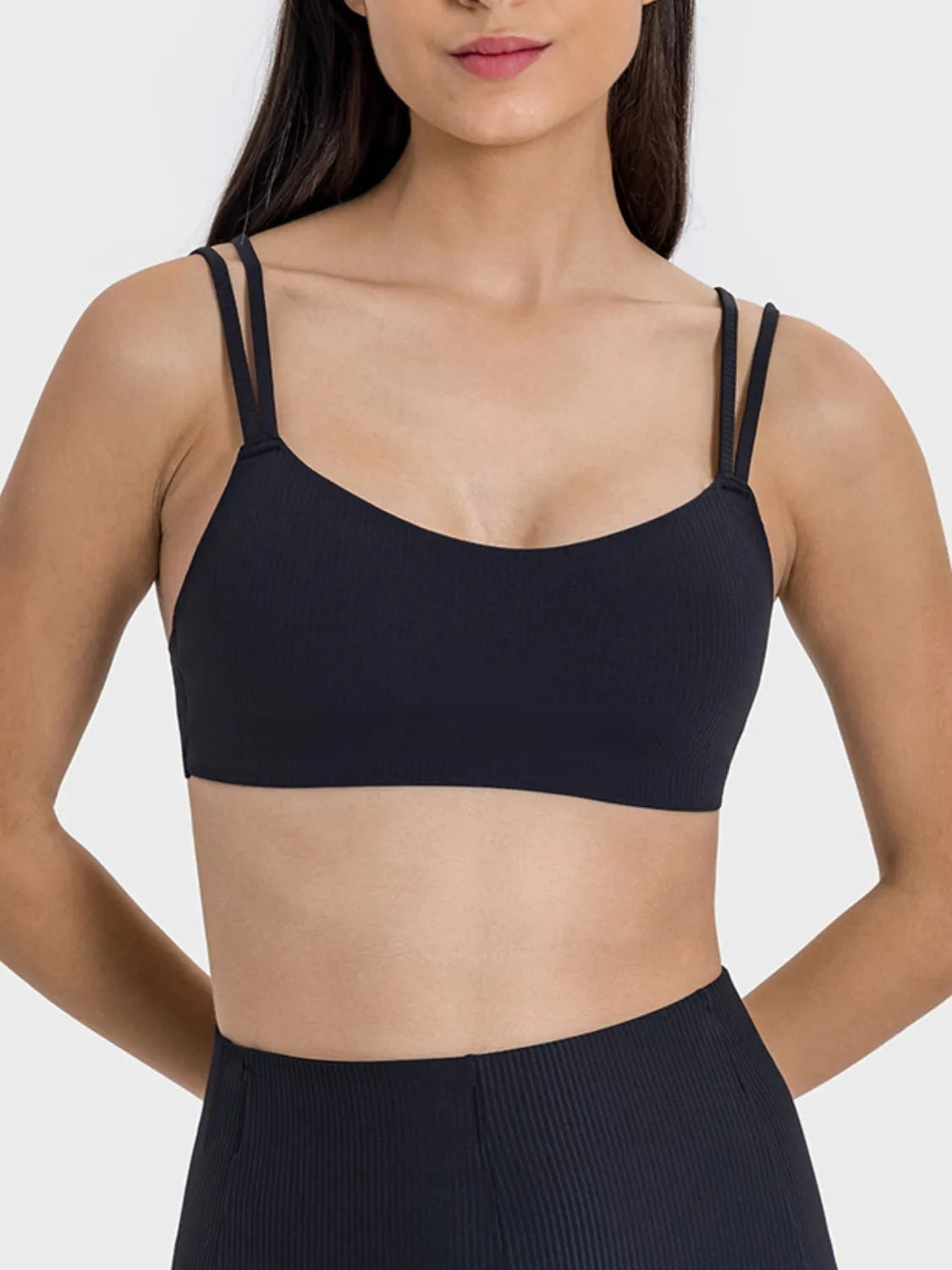 Millennia Scoop Neck Double Strap Active Cami - Wellen Fashion