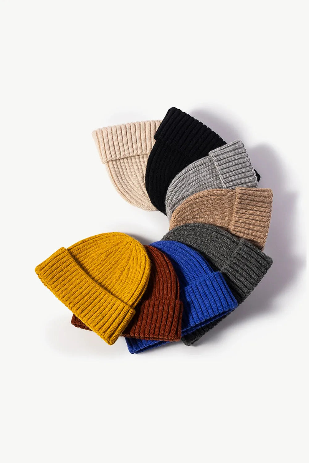 Rib-Knit Cuff Beanie - Wellen Fashion