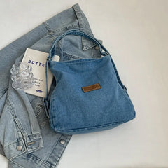 Adjustable Strap Denim Shoulder Bag