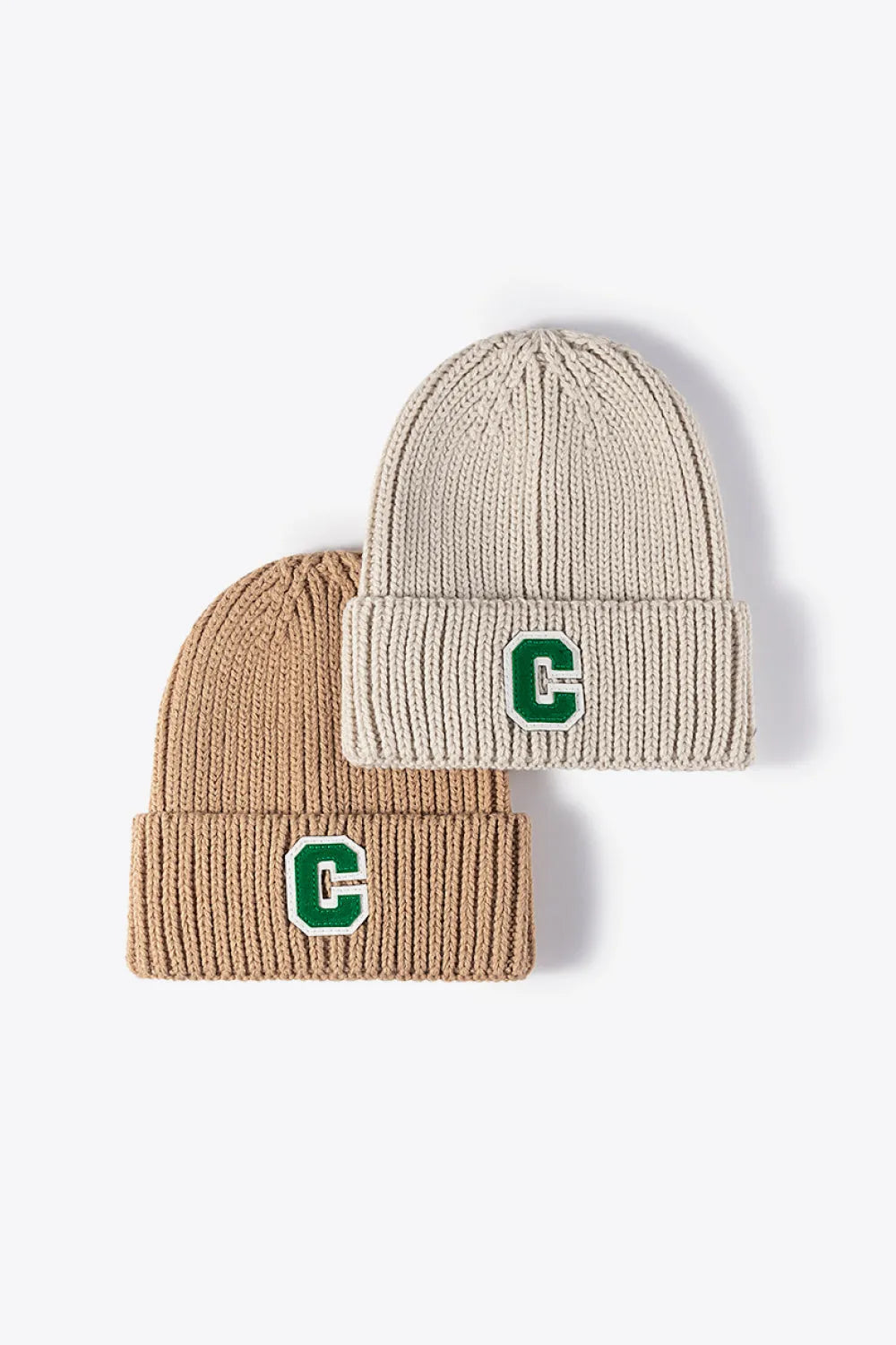 Letter C Patch Cuffed Beanie - Wellen Fashion