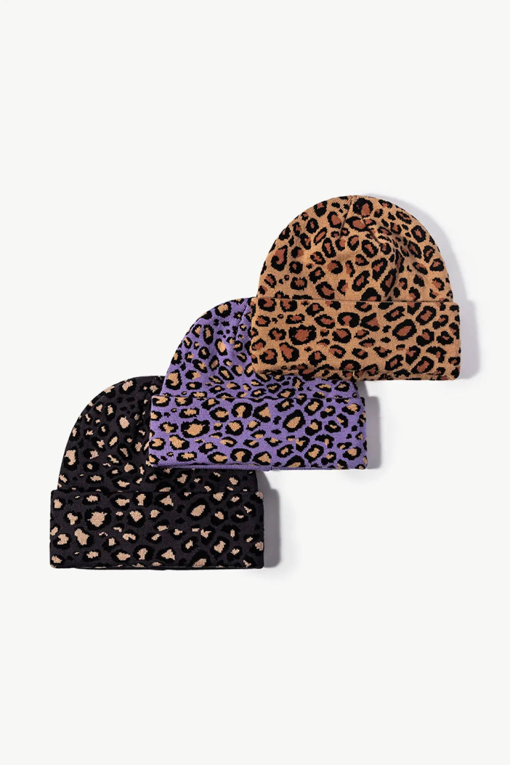 Leopard Pattern Cuffed Beanie - Wellen Fashion