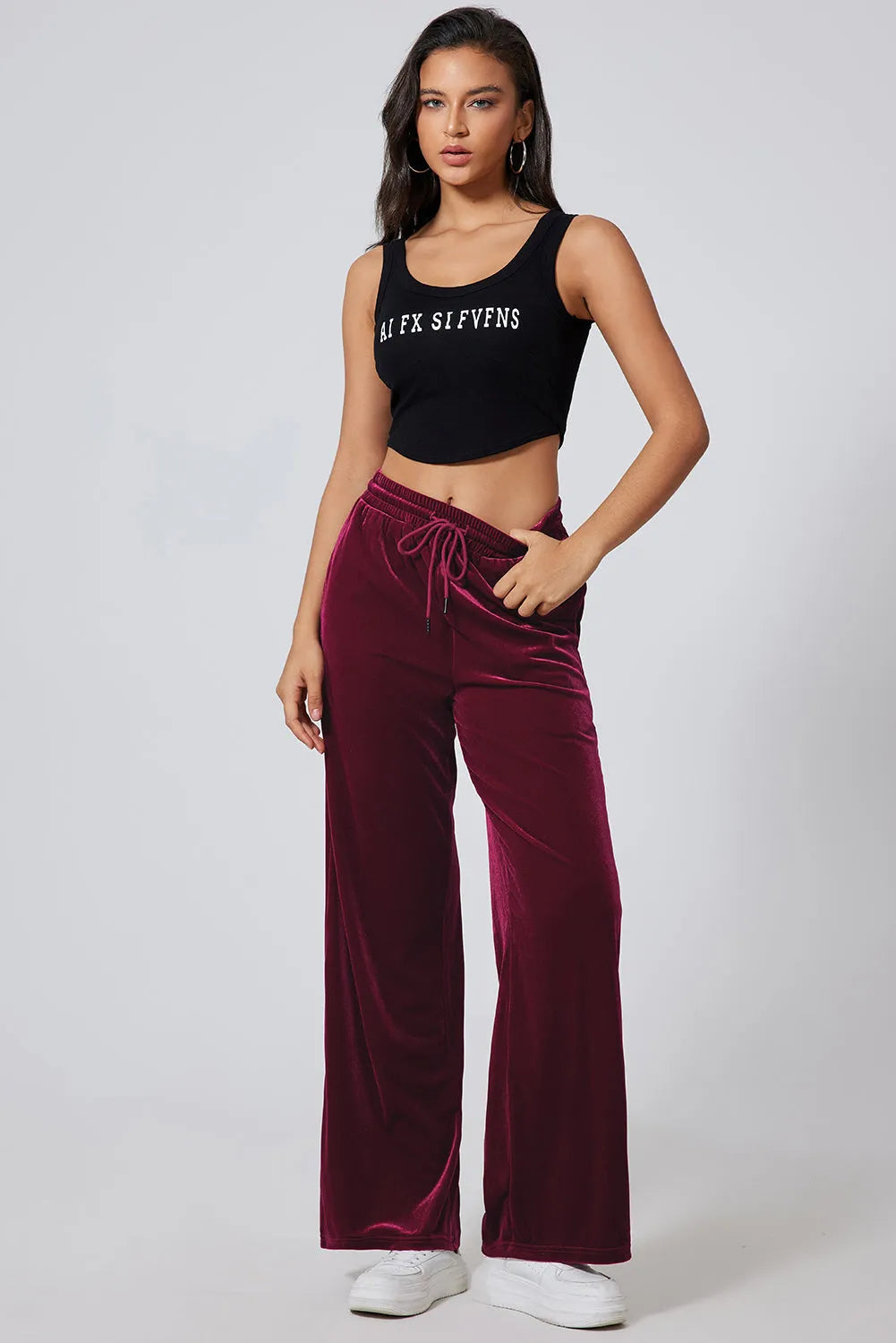 Drawstring Wide Leg Active Pants - Wellen Fashion