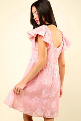 VERY J Flower Embroidered Organza Mini Dress - Wellen Fashion