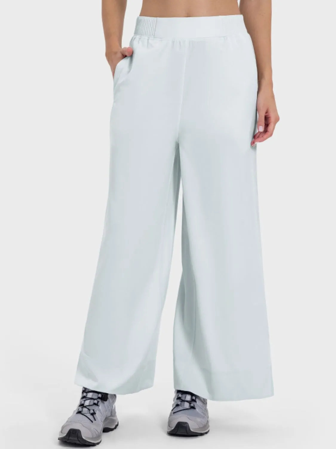 Millennia Slit Wide Leg Active Pants - Wellen Fashion