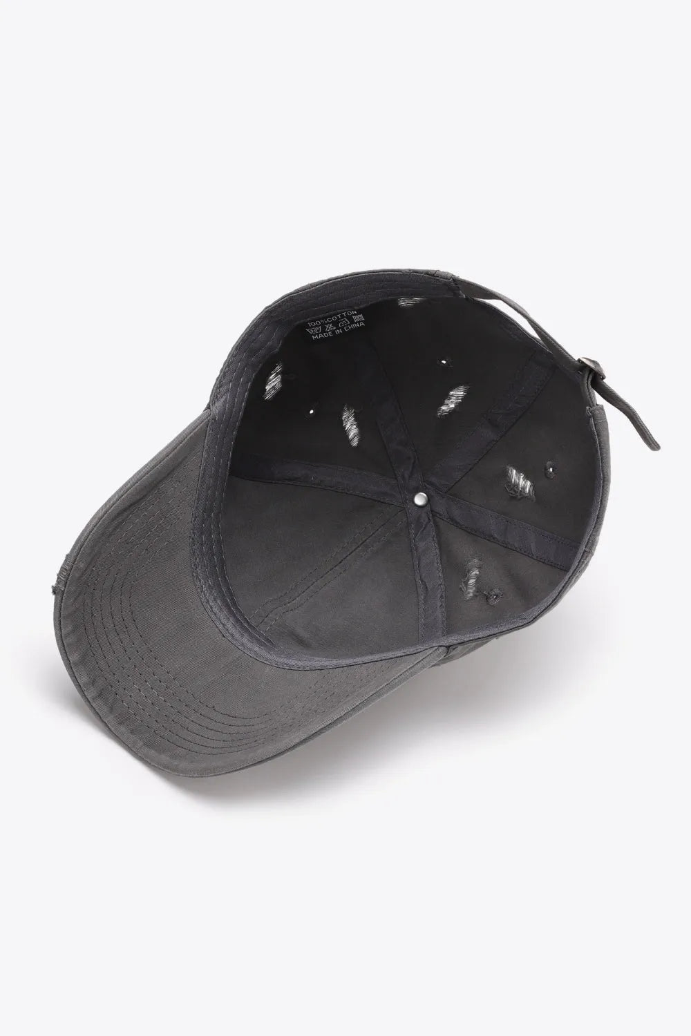 Distressed Adjustable Baseball Cap - Wellen Fashion