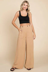 Culture Code Full Size High Waist Wide Leg Cargo Pants - Wellen Fashion