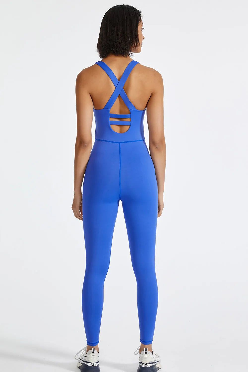 Crisscross Back Wide Strap Active Jumpsuit - Wellen Fashion