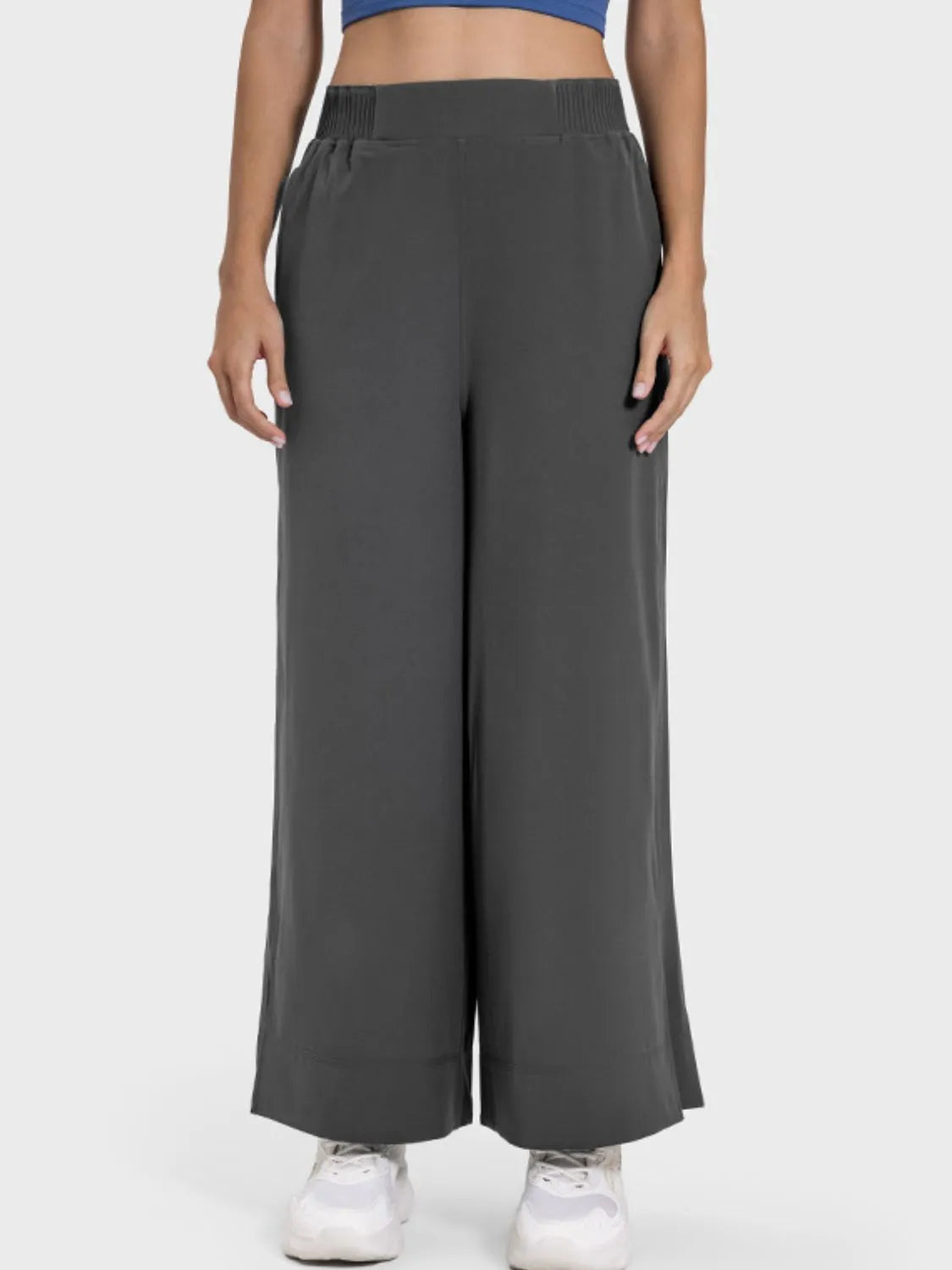 Millennia Slit Wide Leg Active Pants - Wellen Fashion