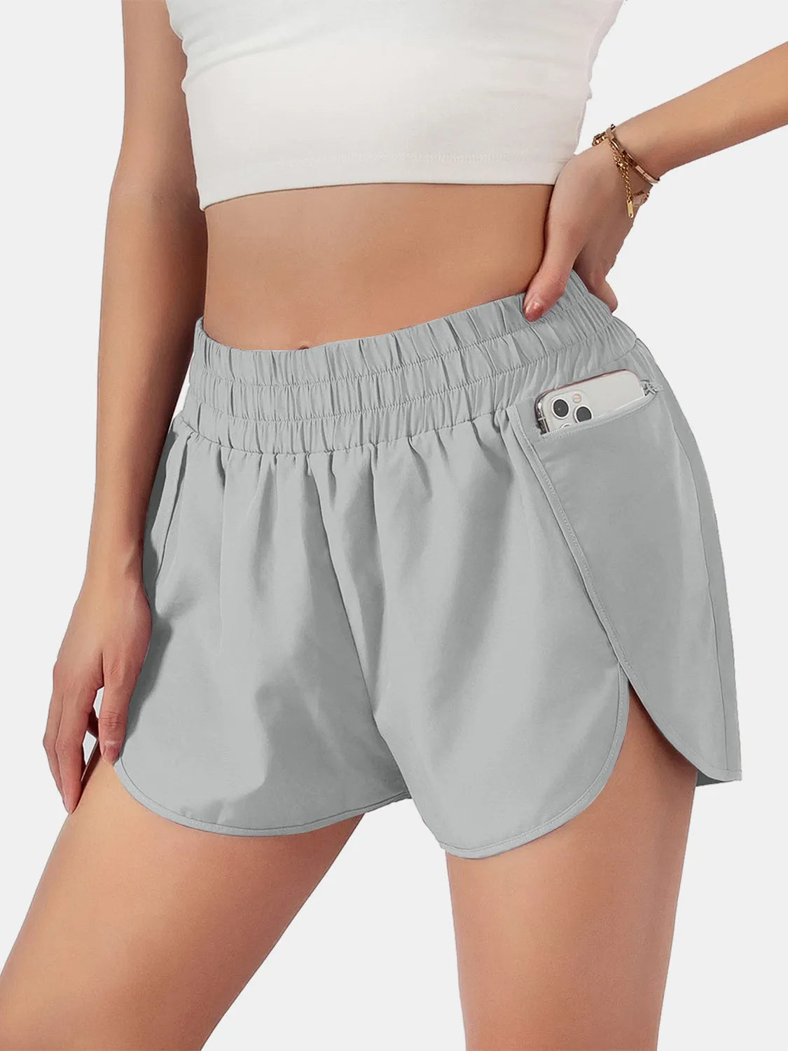 Elastic Waist Active Shorts - Wellen Fashion