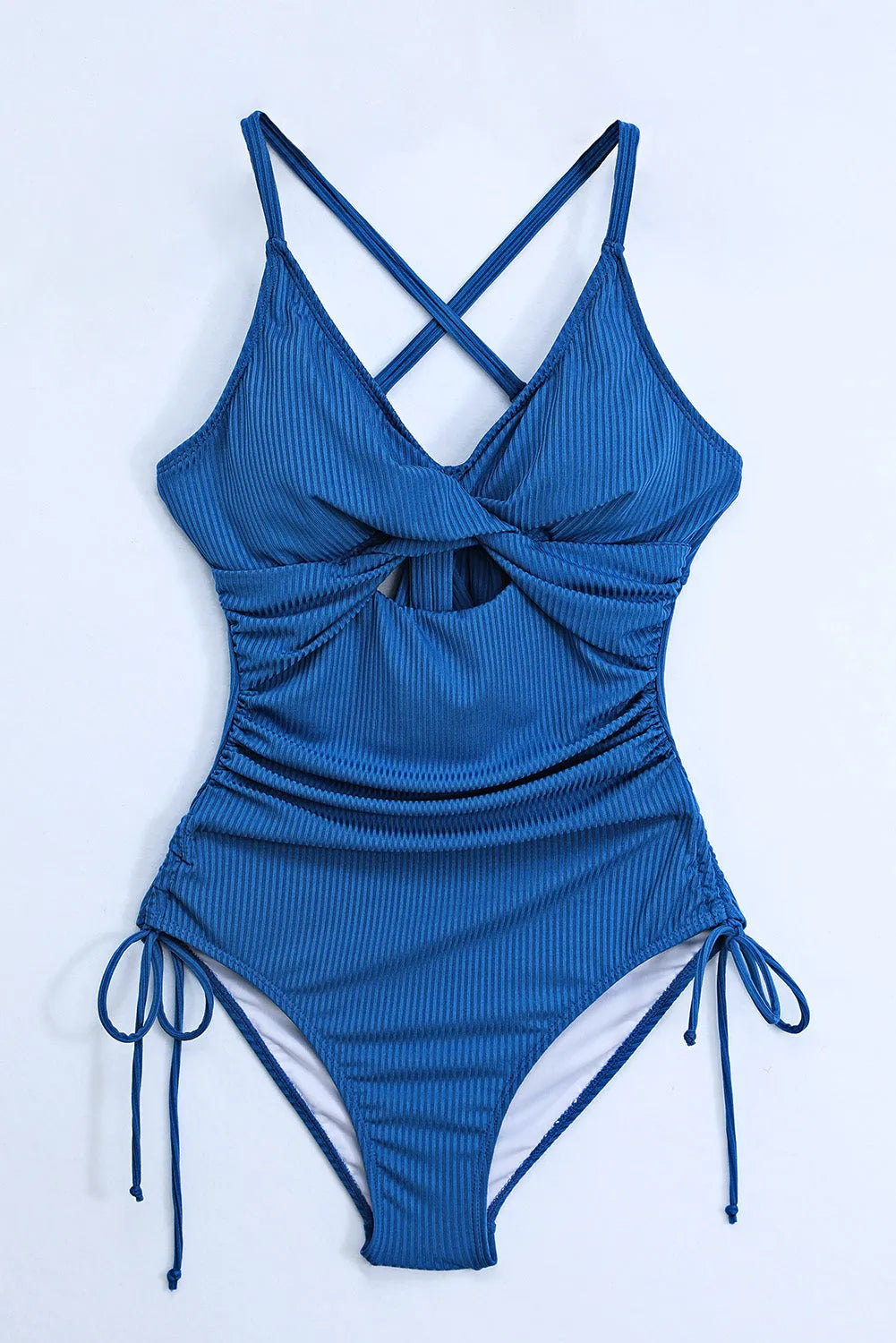 Cutout V-Neck Spaghetti Strap One-Piece Swimwear - Wellen Fashion