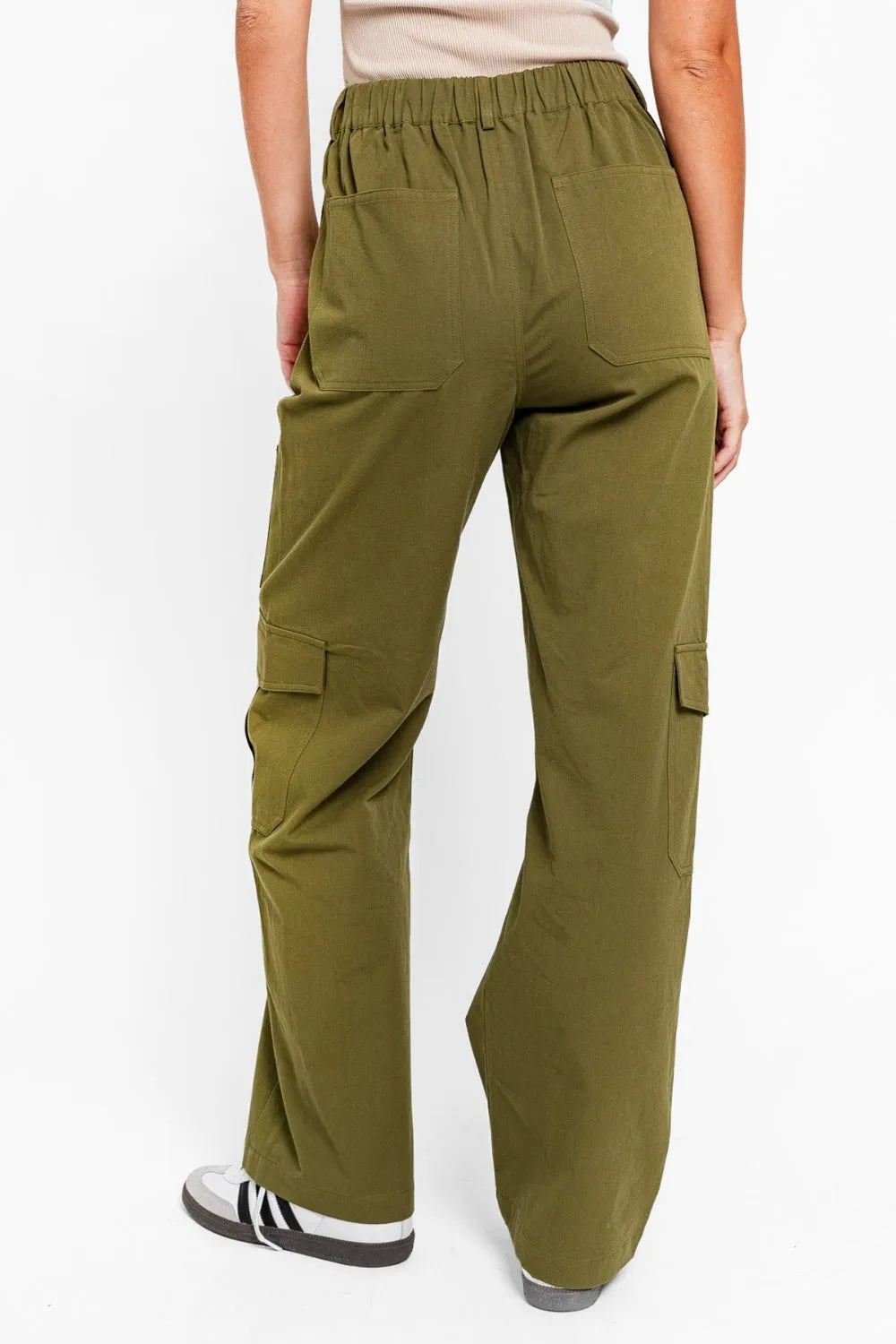 Le Lis High Waisted Wide Leg Cargo Pants with Pockets - Wellen Fashion