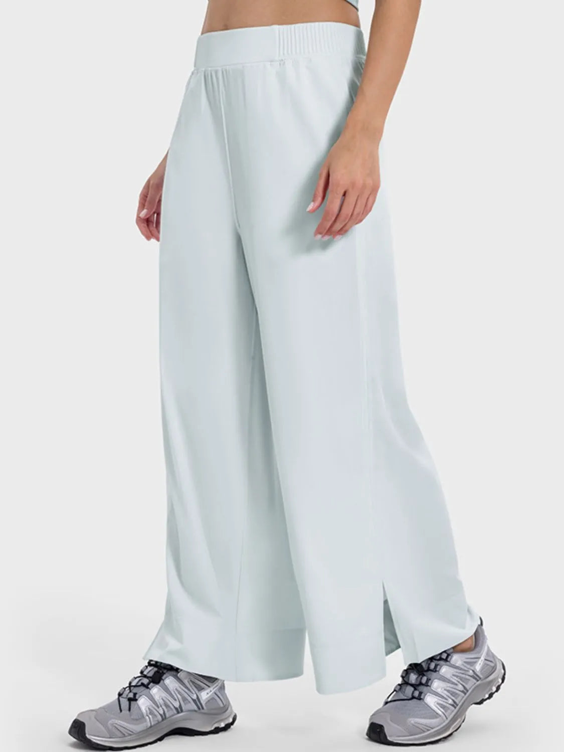 Millennia Slit Wide Leg Active Pants - Wellen Fashion