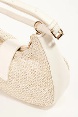 Fame Straw Braid Hobo Bag