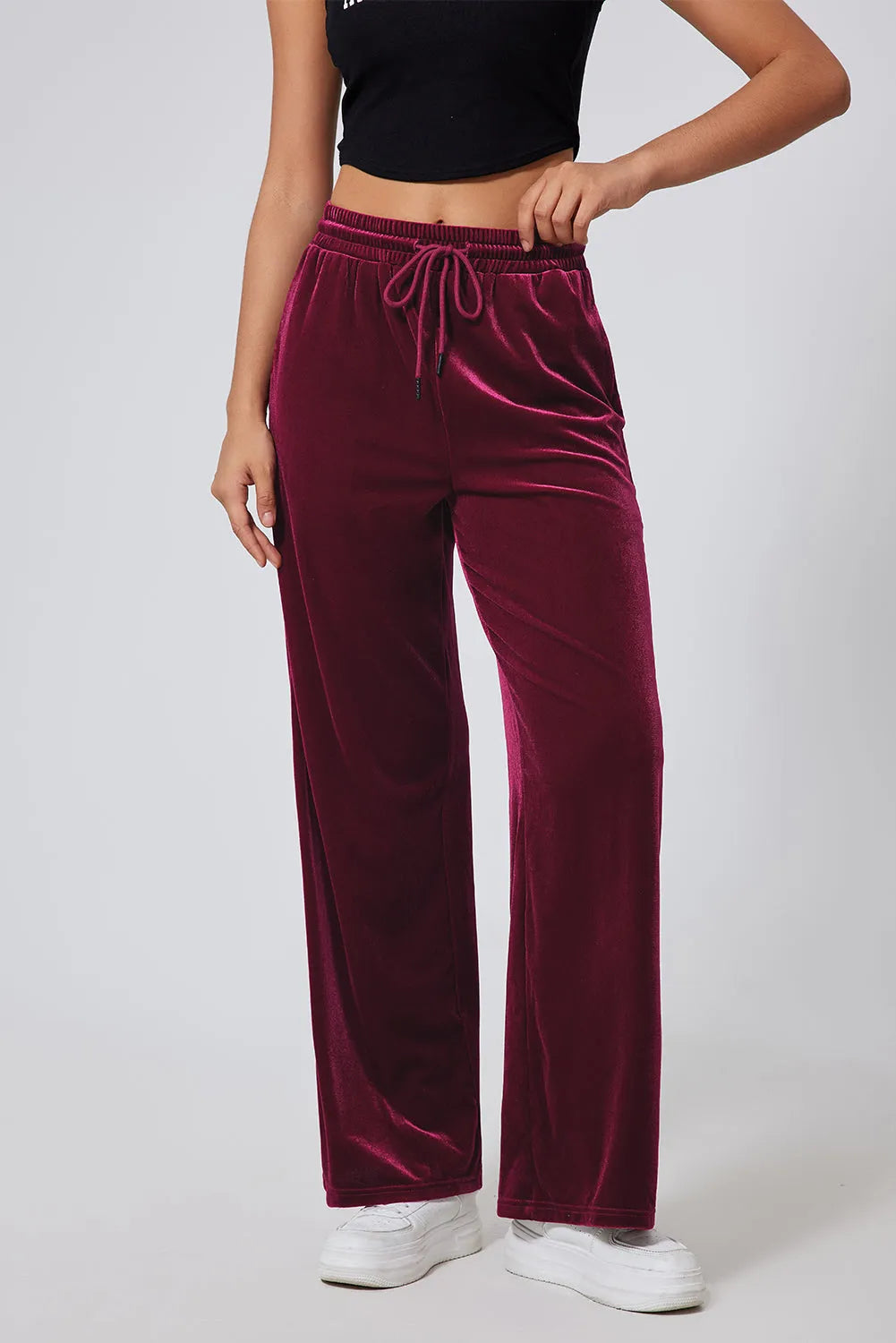 Drawstring Wide Leg Active Pants - Wellen Fashion