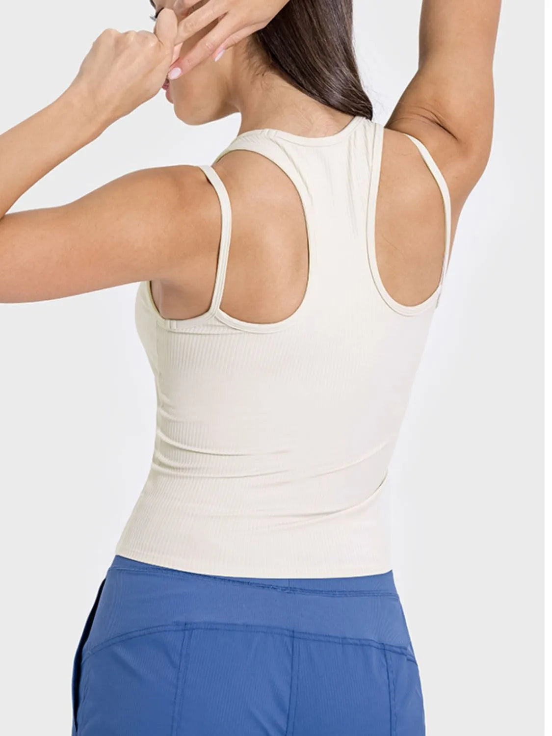 Millennia Cutout Round Neck Racerback Active Tank - Wellen Fashion