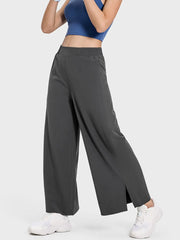 Millennia Slit Wide Leg Active Pants - Wellen Fashion