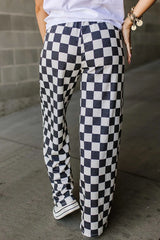 Checkered Wide Leg Pants - Wellen Fashion