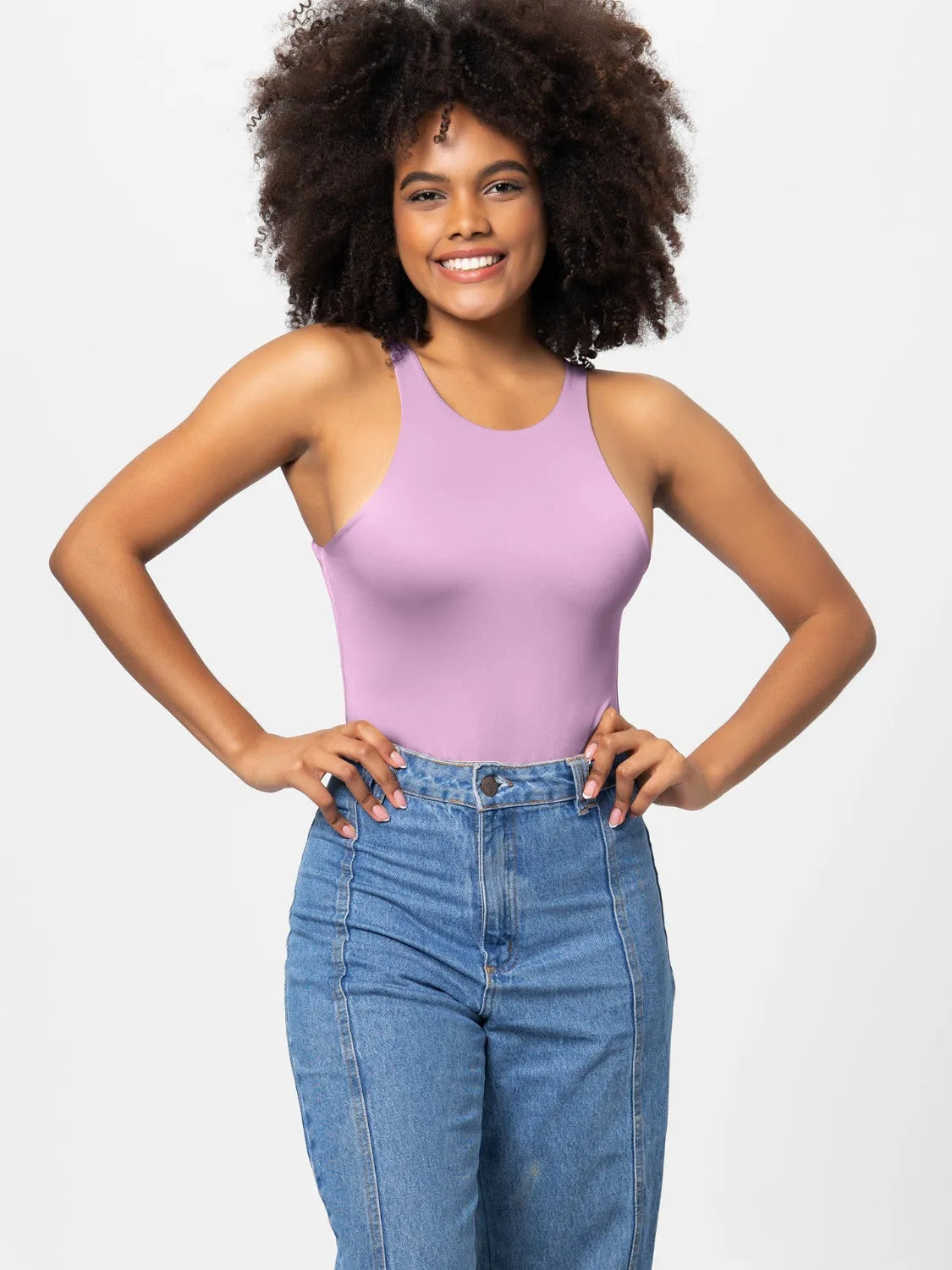 Full Size Round Neck Wide Strap Bodysuit - Wellen Fashion