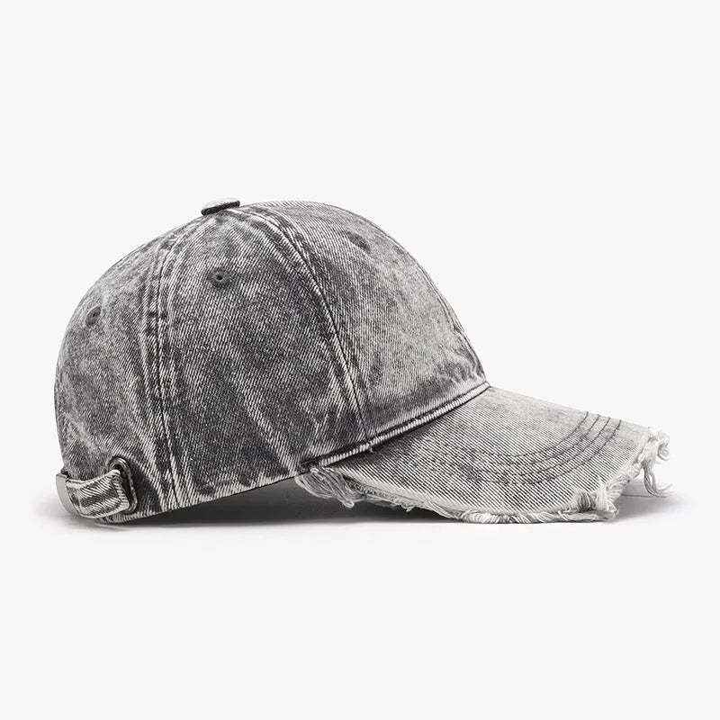 Raw Hem Cotton Baseball Cap - Wellen Fashion