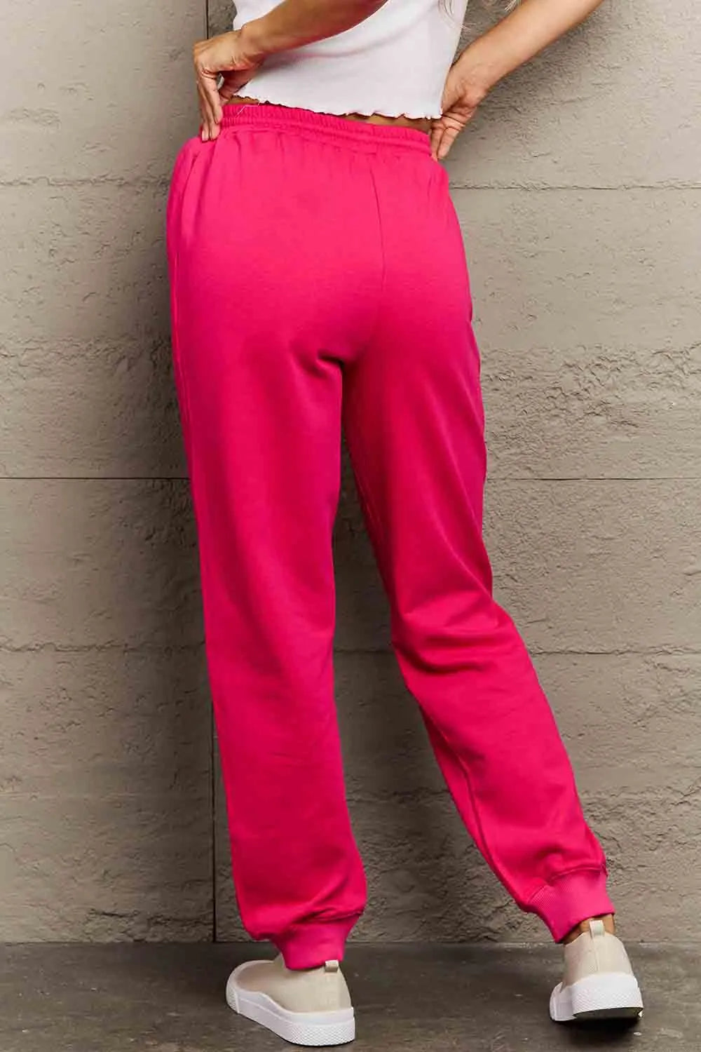 Simply Love Full Size PINK Graphic Sweatpants - Wellen Fashion