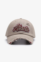 ATLANTIC Graphic Distressed Baseball Cap - Wellen Fashion