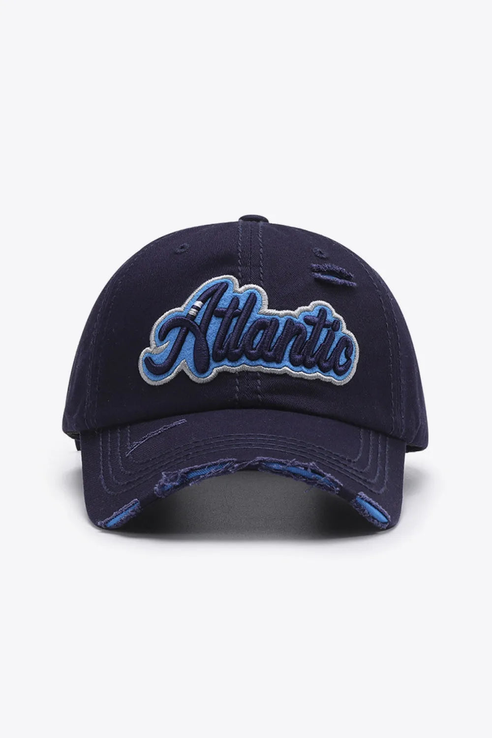 ATLANTIC Graphic Distressed Baseball Cap - Wellen Fashion