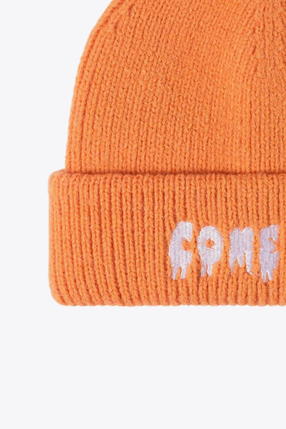 COME ON Embroidered Cuff Knit Beanie - Wellen Fashion