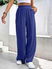 High Waist Wide Leg Pants with Pockets