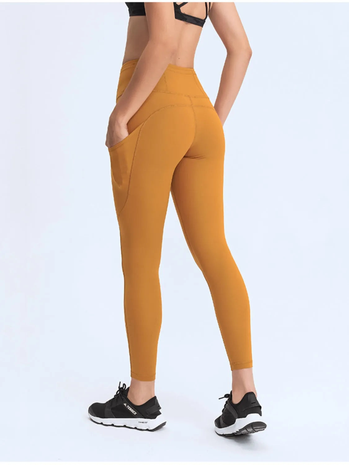 Millennia Wide Waistband Leggings with Pockets - Wellen Fashion