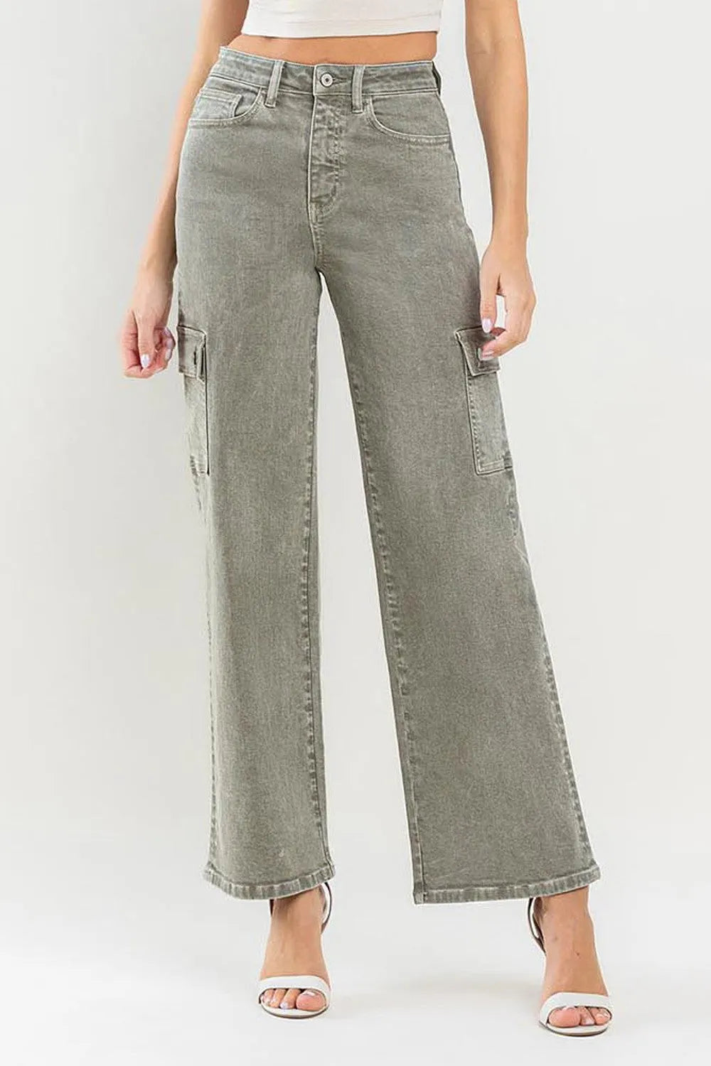 Vervet by Flying Monkey 90's Super High Rise Cargo Jeans - Wellen Fashion