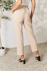 Shiny Pull-On Pants with Pockets - Wellen Fashion