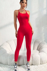 Scoop Neck Top and Pants Active Set - Wellen Fashion