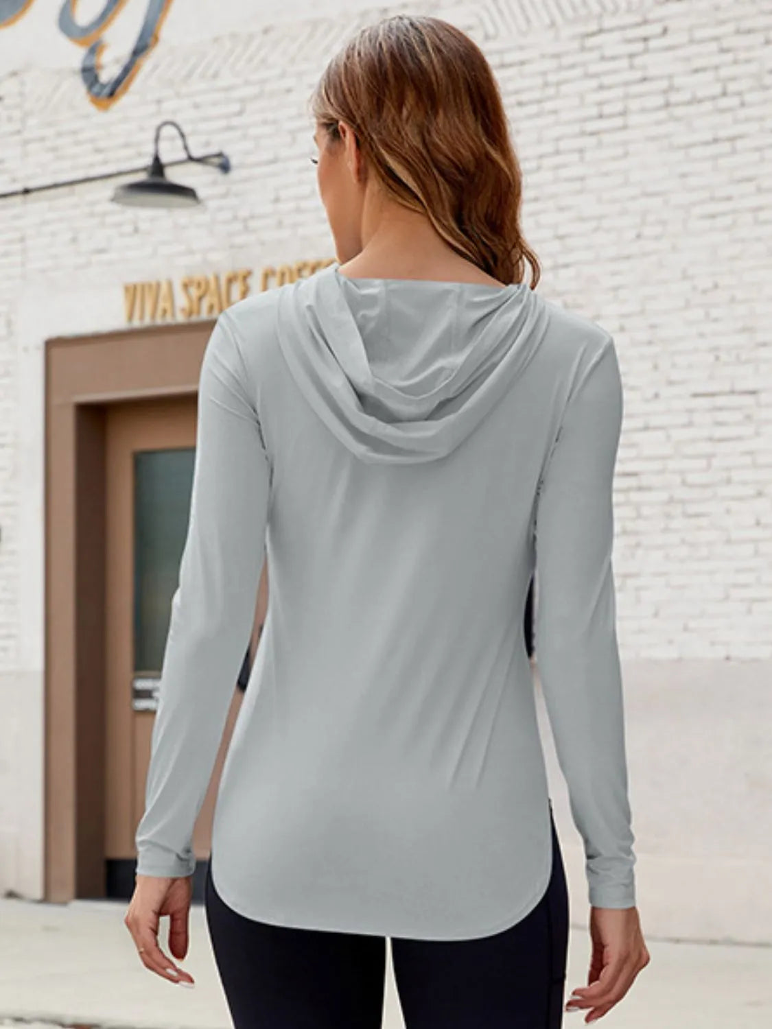 Long Sleeve Hooded Active Top - Wellen Fashion