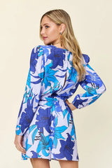 Double Take Full Size Floral Long Sleeve Romper with Pockets - Wellen Fashion