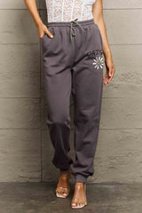 Simply Love Simply Love Full Size Drawstring DAISY Graphic Long Sweatpants - Wellen Fashion