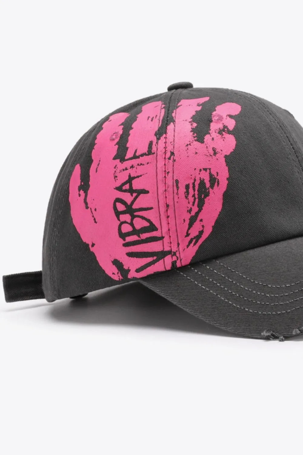 VIBRA Graphic Distressed Adjustable Baseball Cap - Wellen Fashion