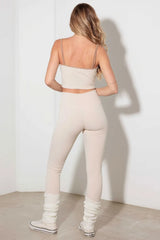 Le Lis Ribbed Crop Cami and High Waist Brushed Leggings Set - Wellen Fashion