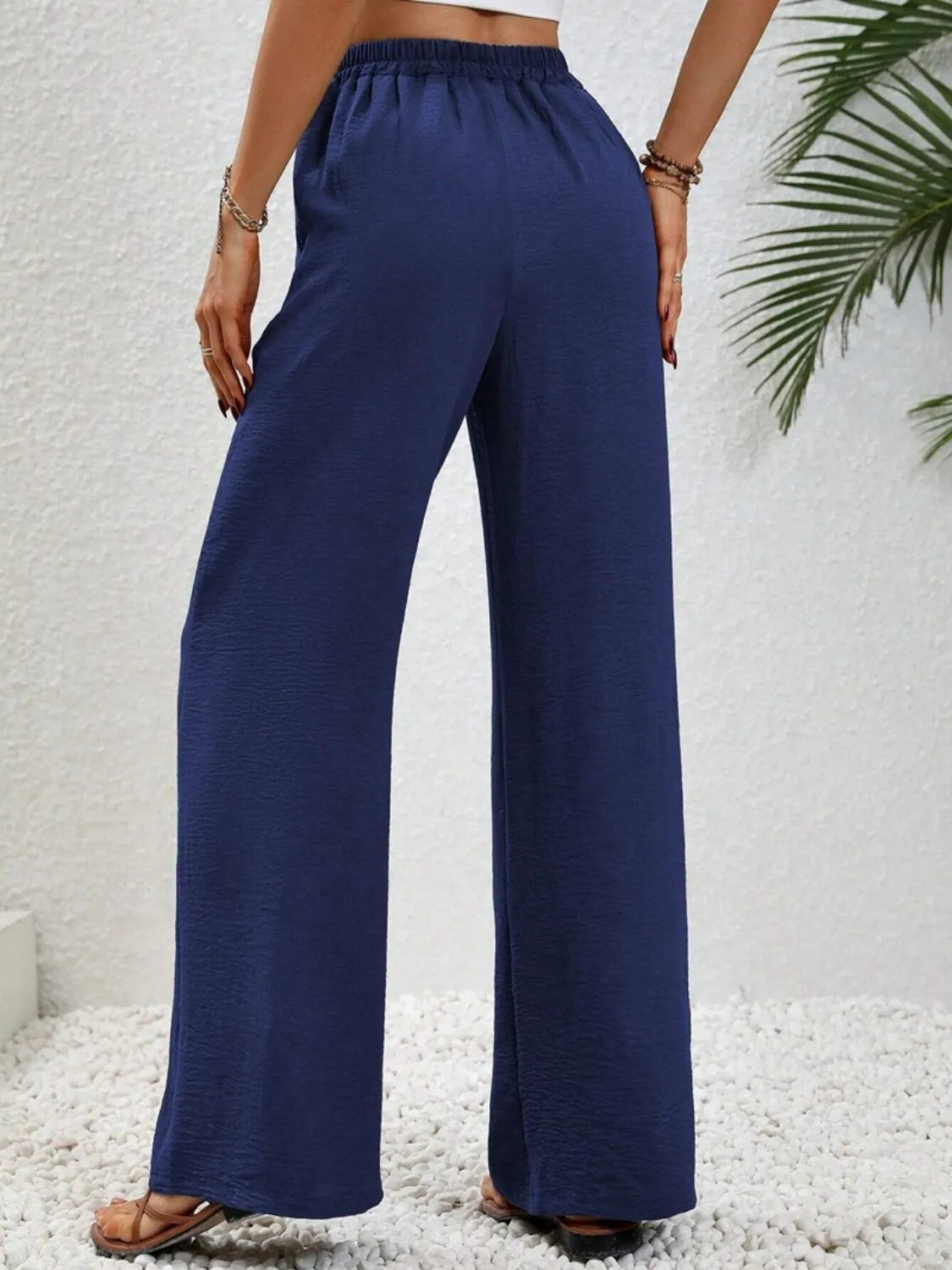 Wide Leg Drawstring Pants - Wellen Fashion