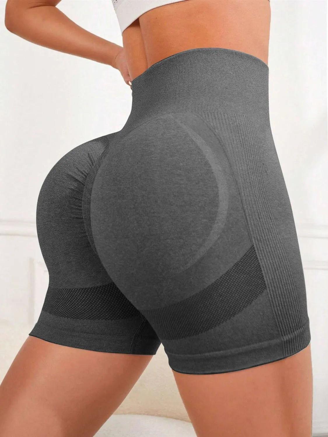 High Waist Active Shorts - Wellen Fashion