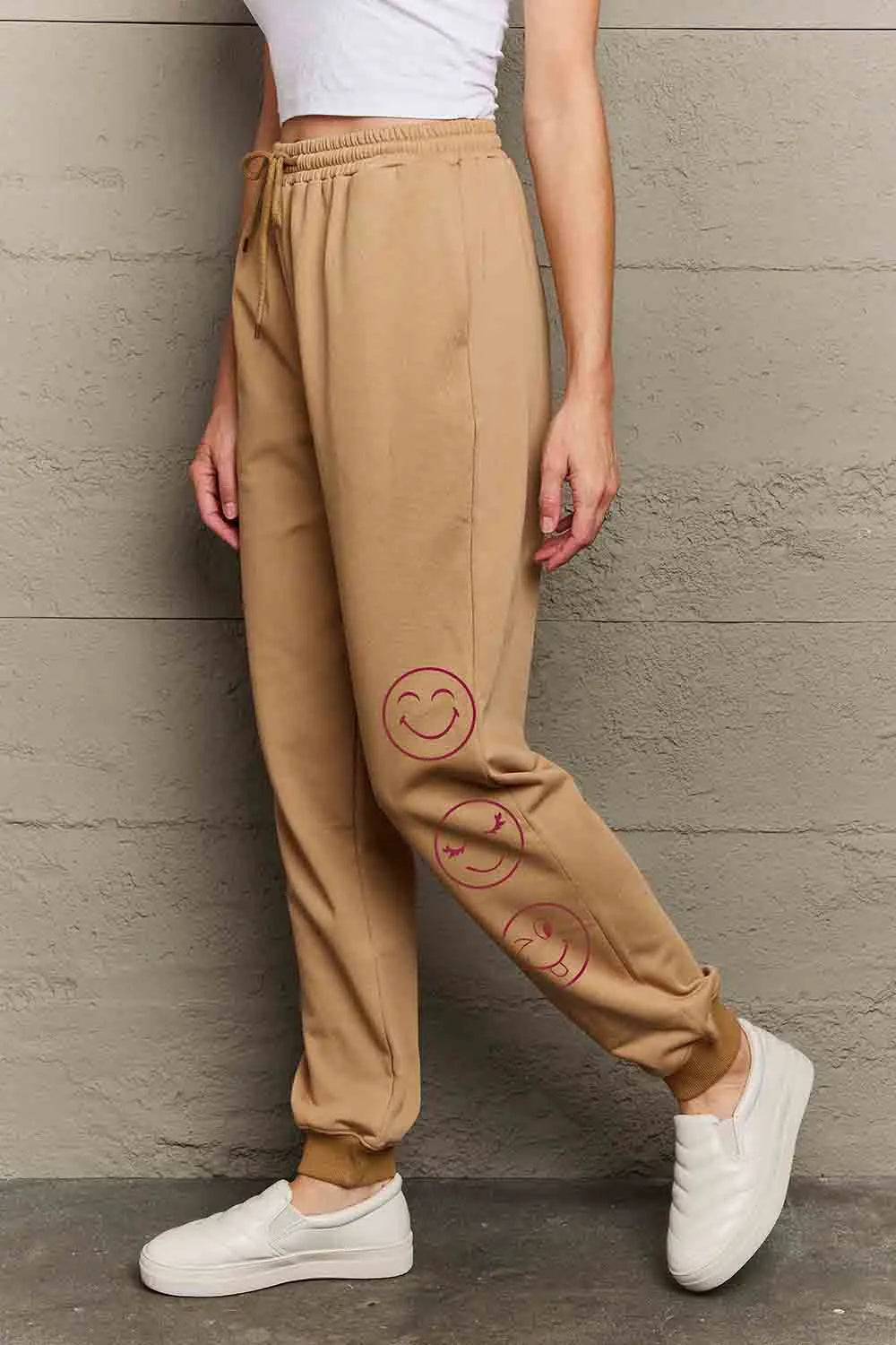 Simply Love Full Size Emoji Graphic Sweatpants - Wellen Fashion