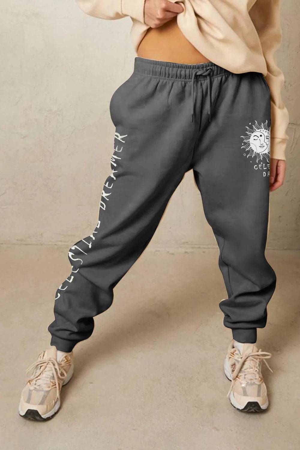 Simply Love Full Size CELESTIAL DREAMER Graphic Sweatpants - Wellen Fashion