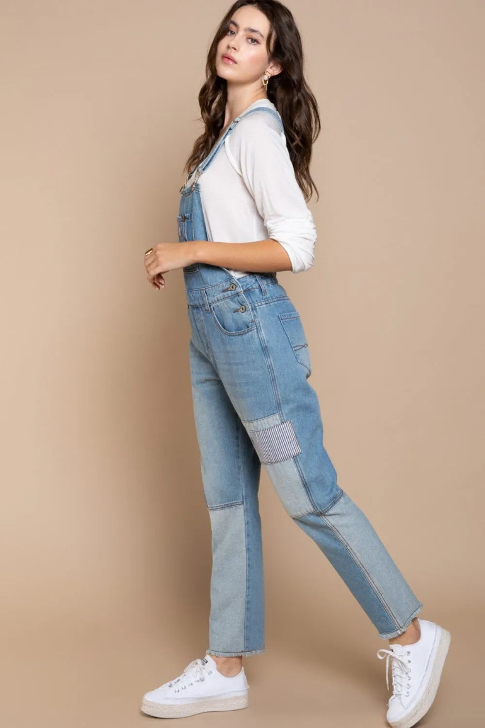 POL Front Chest Zipper Slim Leg Denim Overalls - Wellen Fashion