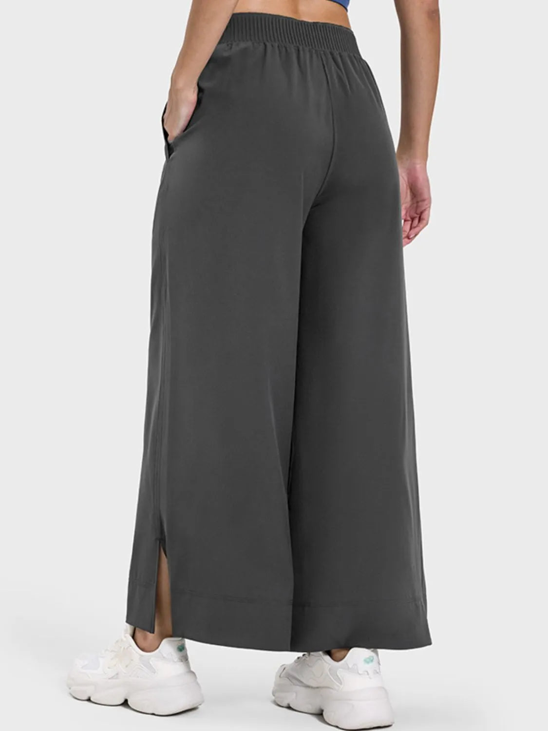 Millennia Slit Wide Leg Active Pants - Wellen Fashion