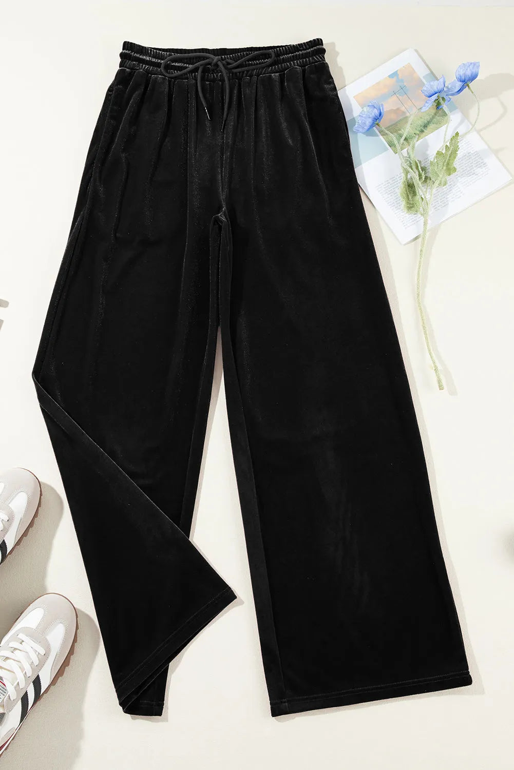 Drawstring Wide Leg Active Pants - Wellen Fashion