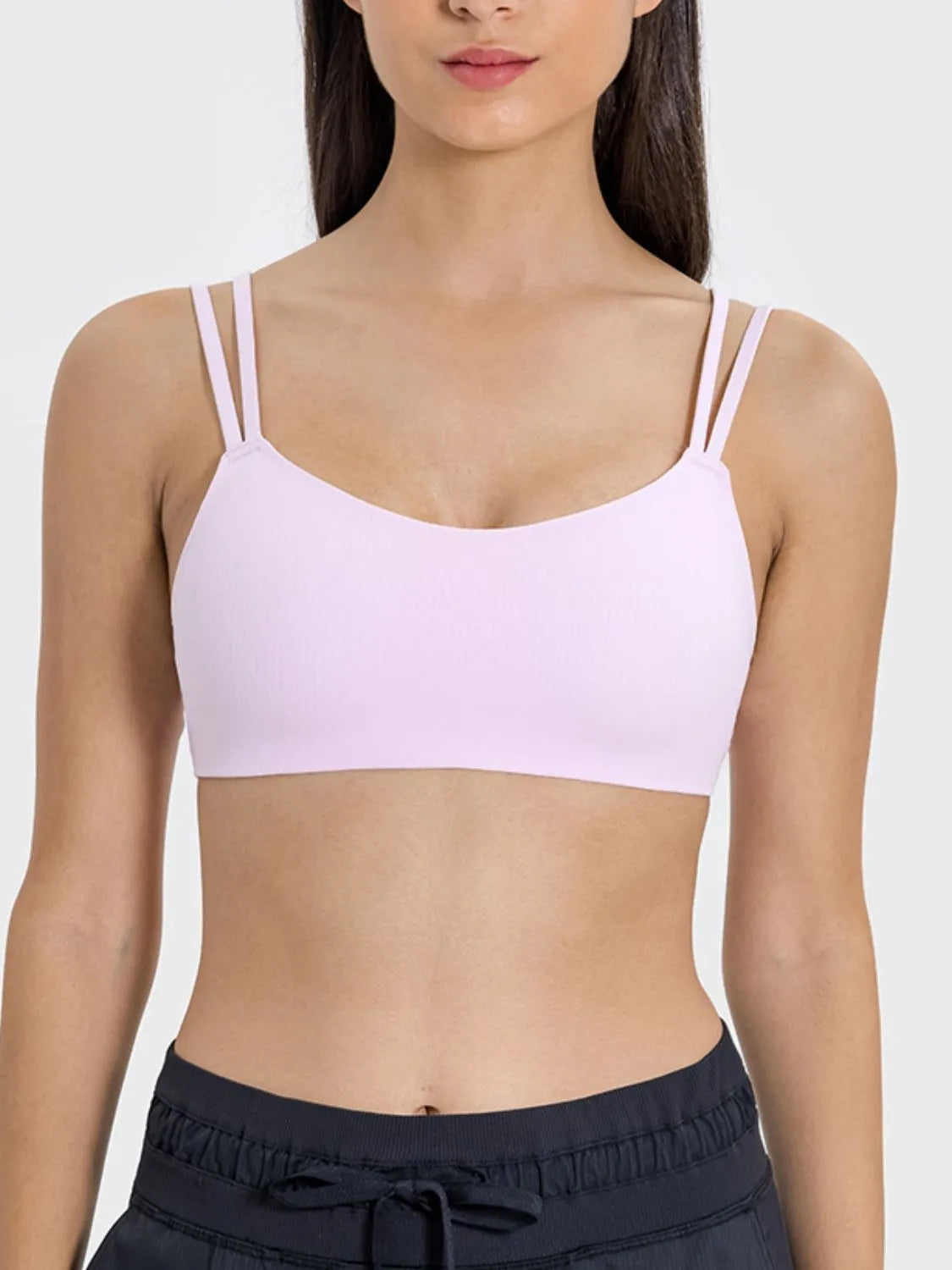 Millennia Scoop Neck Double Strap Active Cami - Wellen Fashion