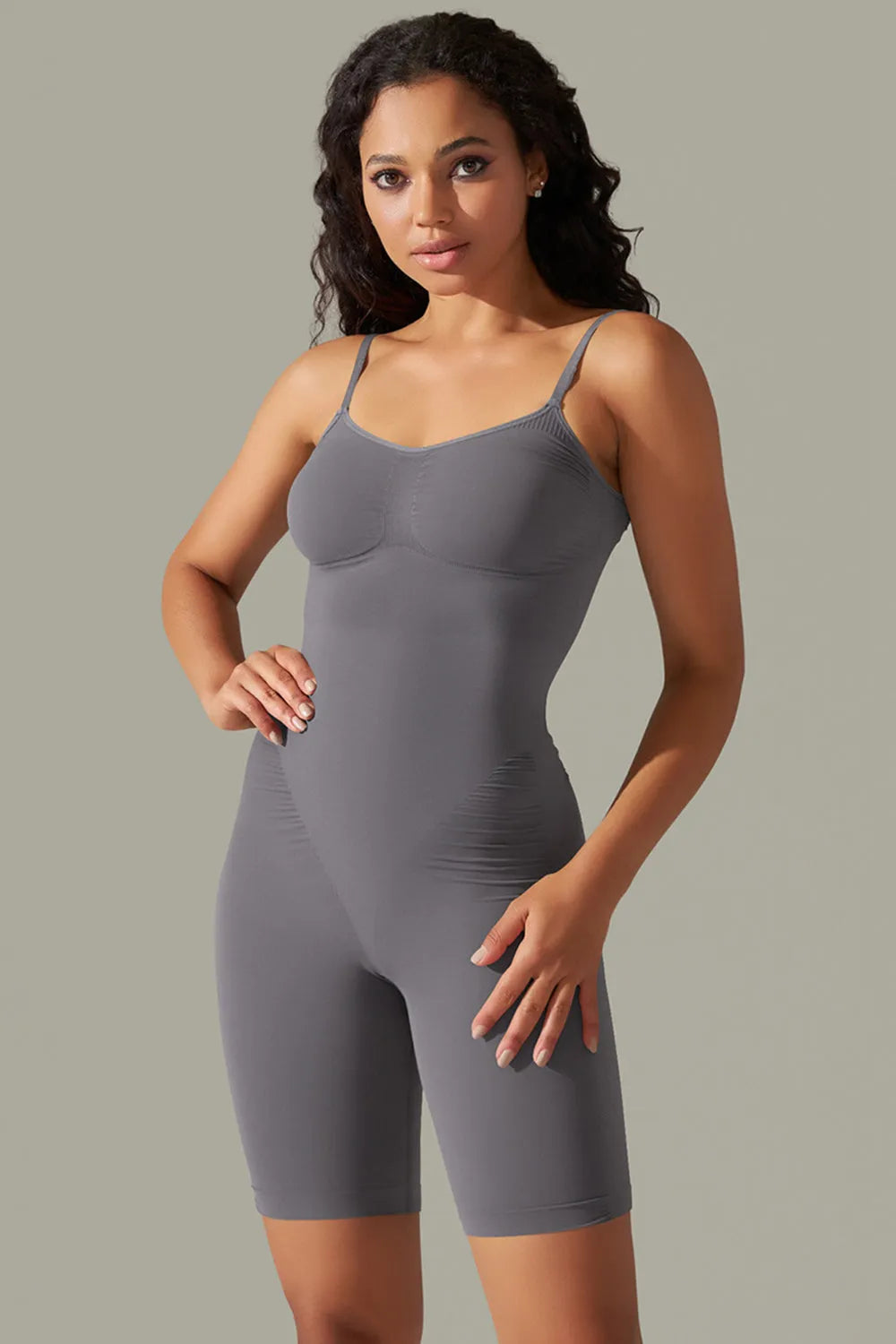 Spaghetti Strap Active Romper - Wellen Fashion