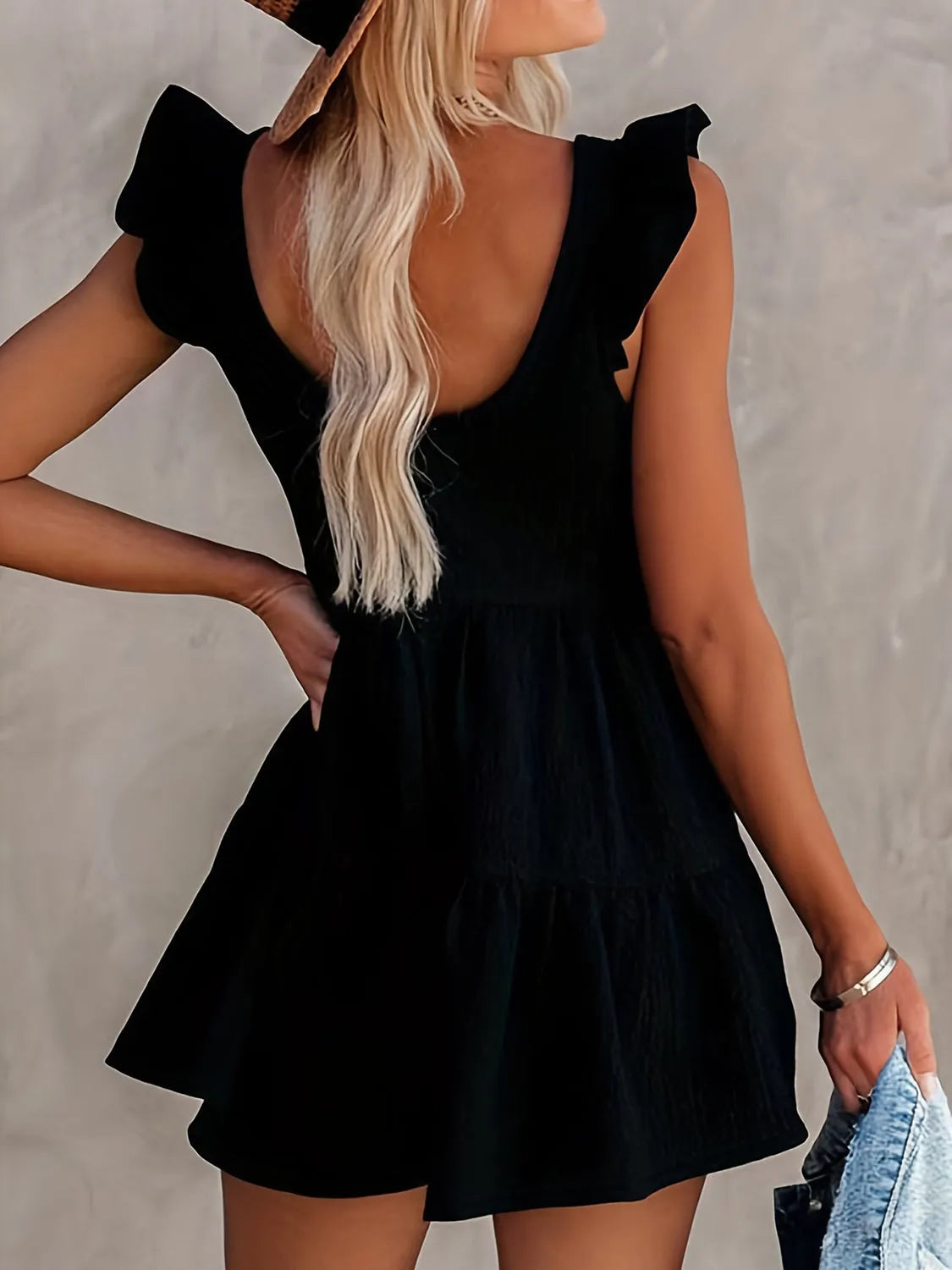 Full Size Ruffled Scoop Neck Sleeveless Romper - Wellen Fashion