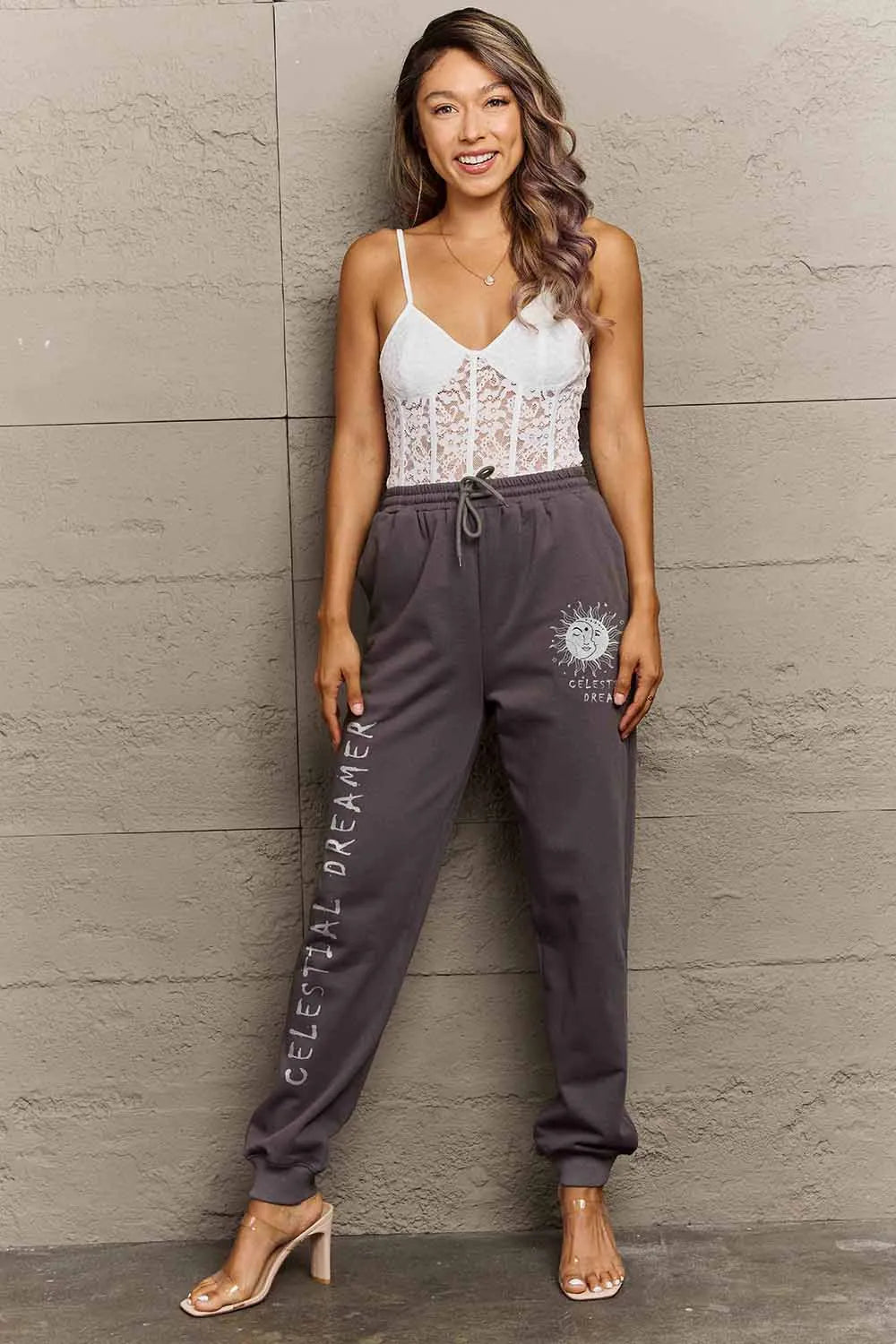 Simply Love Full Size CELESTIAL DREAMER Graphic Sweatpants - Wellen Fashion